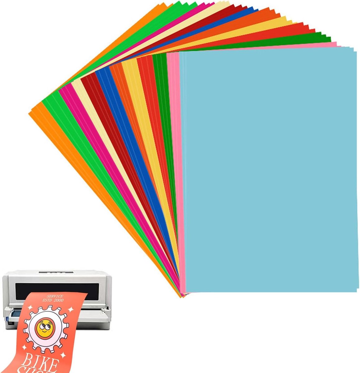 plakpapier, A4, 48 vellen voor inkjet, zelfklevende etiketten in willekeurige kleur, 210 x 297 mm