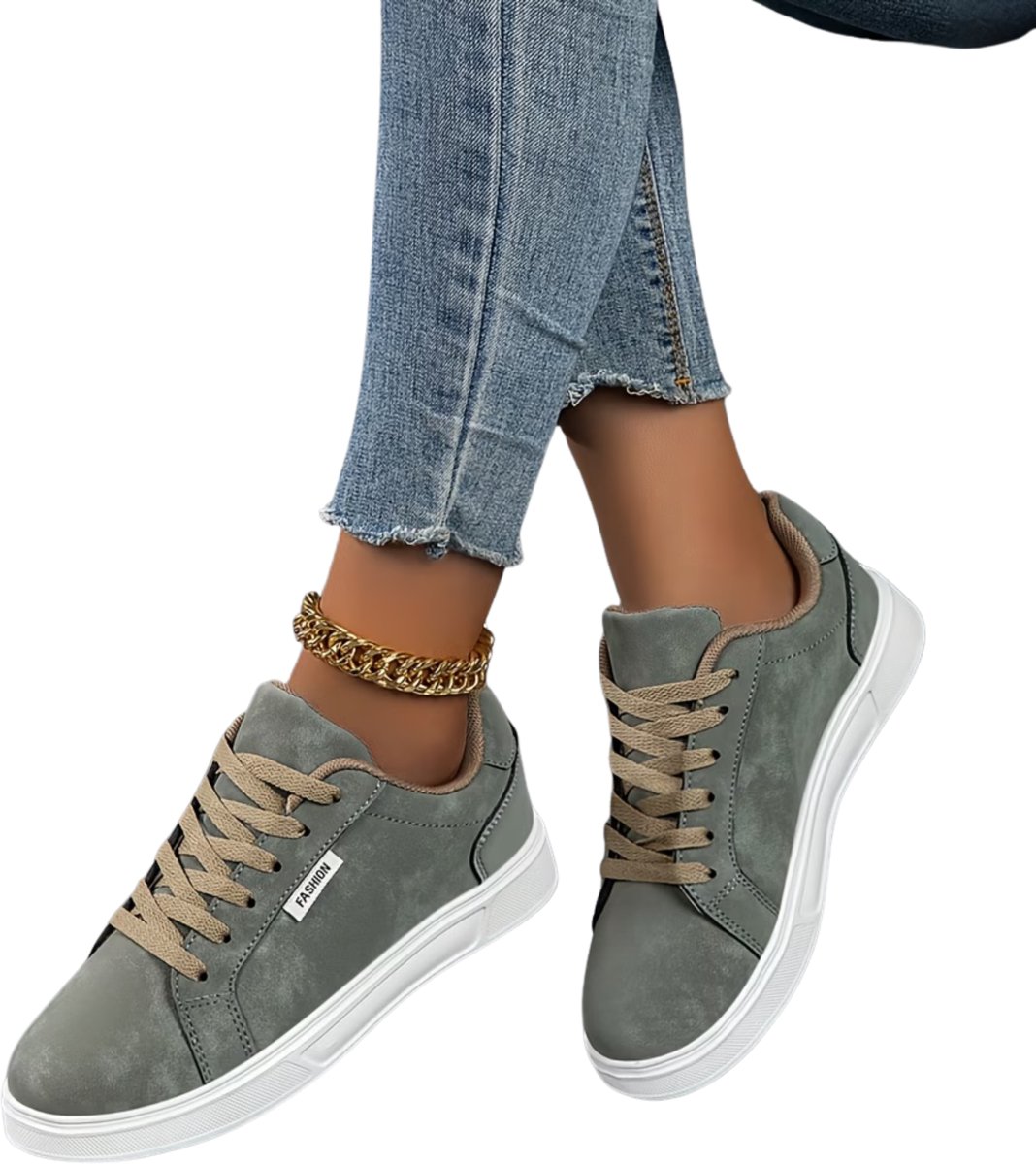 Currero Schoenen Dames Sneakers Comfortabel Slippers Casual Volwassenen 42.5 Donker Olijfgroen
