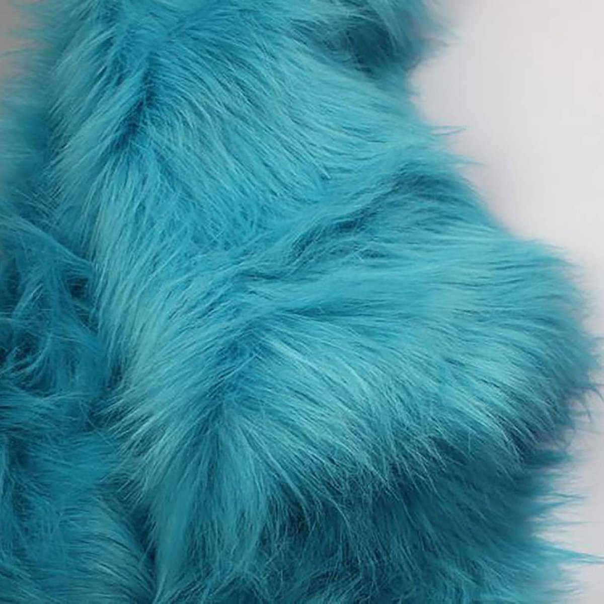 Blauwe Dikke Faux Fur Vos Lange Stapel Stof, Luxe Zachte Pluche Shaggy Voor Ambachten Pak Camera Vloer Decoratie Foto Prop Achtergrond Fursuit