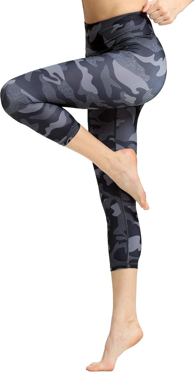 Capri-sportlegging voor dames, hardlooplegging, hoge taille, bandage, stretch, fitness, yogabroek