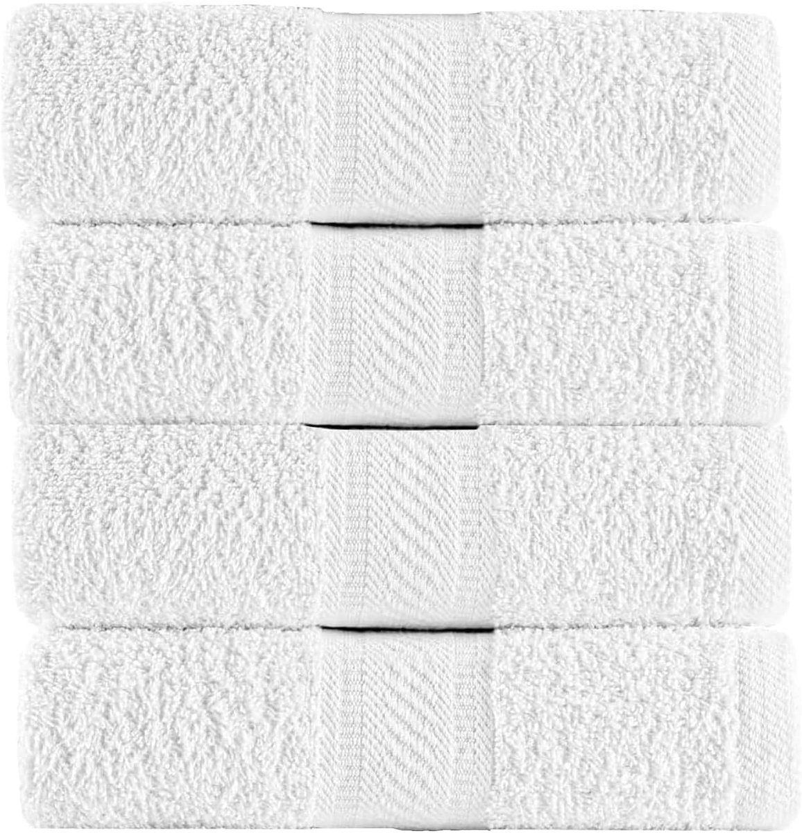 SnelShoppen - Sweet Needle Badhanddoeken set van 4, wit, 70 x 140 cm, 100% katoen, sneldrogend, licht, absorberend, ideaal voor douche, spa, strand, z
