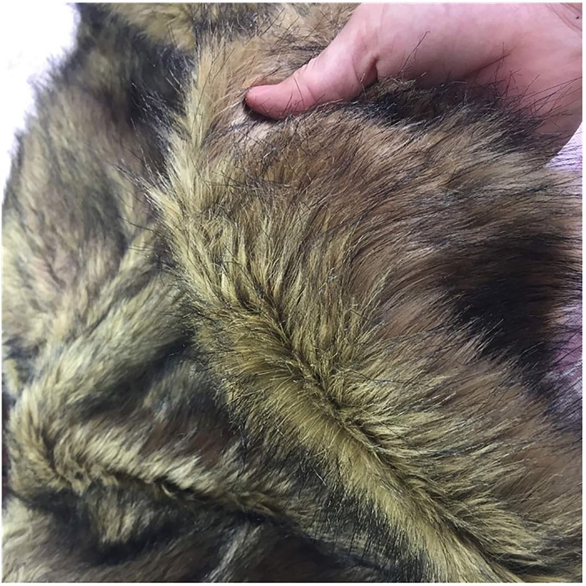 Stof Lang Haar Voor DIY Crafts, Lichte Bruine Zwarte Harry Fabricy-Shag voor DIY Decoratie Deken Party Kostuum Sjaals Modettapijten Anime Cosplay 175 x 50 cm