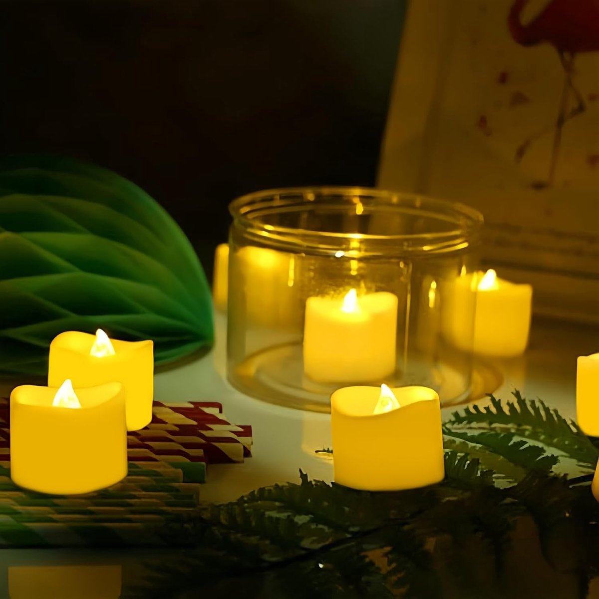 flintronic Vlamloze ledkaarsen, Led-waxinelichtjes Flikkerende Vlam Lichten Batterij Decoratie voor Kerstmis, Kerstboom, Pasen, Bruiloft, Party, Bar, Warmwit