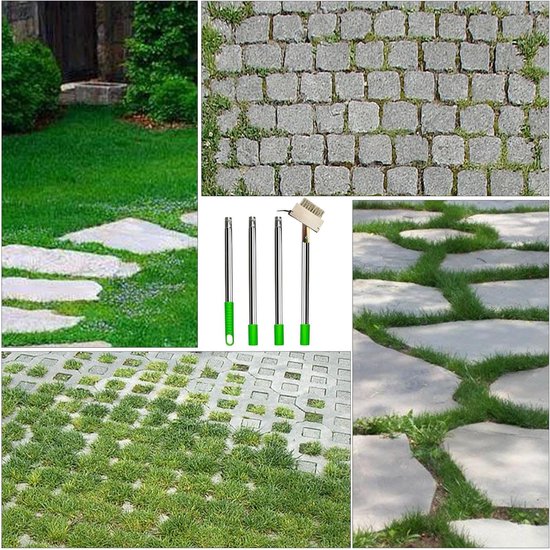 Onkruidborstel Terras - Spleetreiniger Oprit - Buitenonderhoud Tuin - 2-in-1 Ontwerp - 1.48m Uittrekbaar - Zwart — afbeelding 4