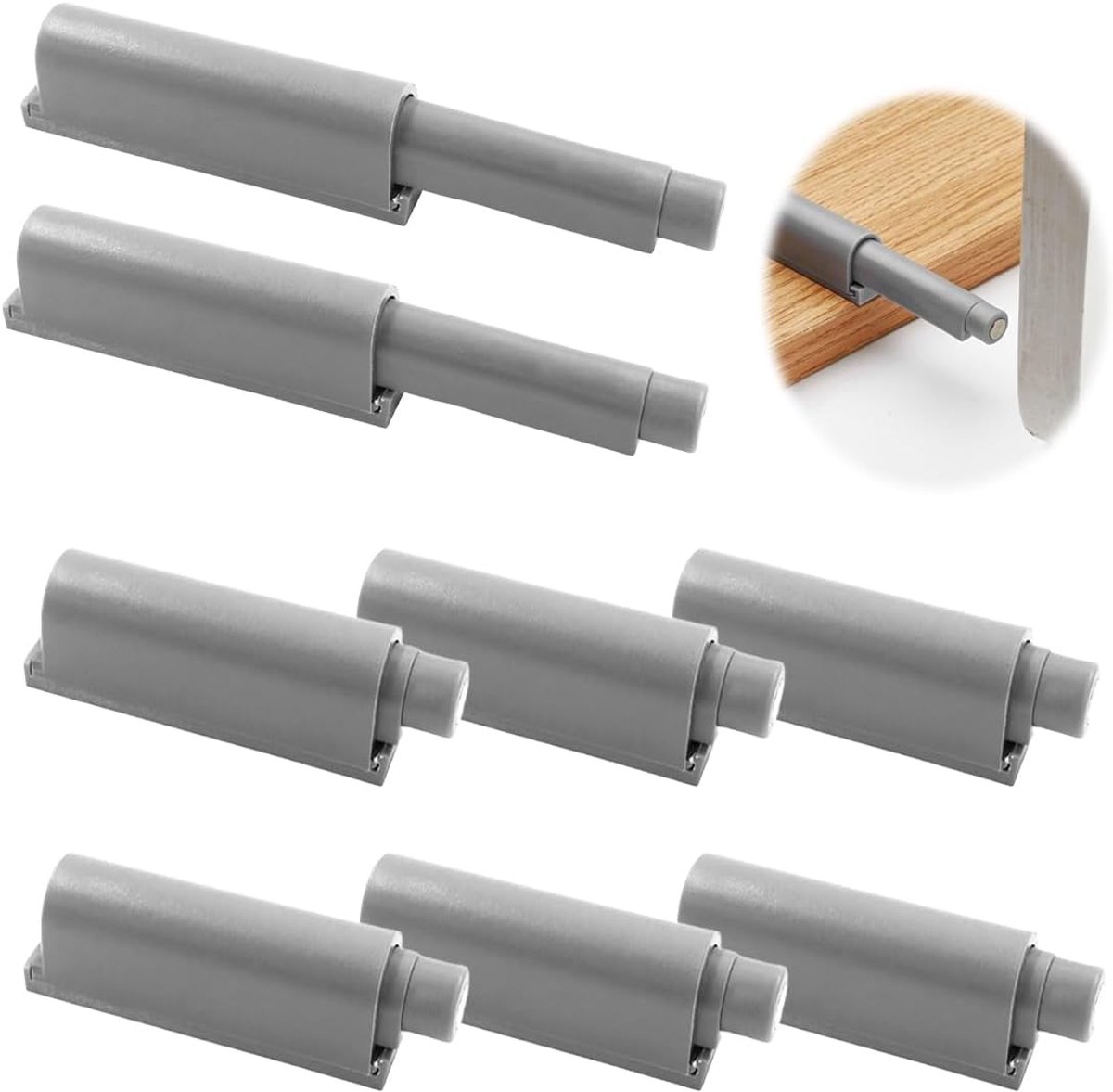 to Open deuropener, 8 stuks, drukdeuropener, kast, deuropener, push-open magneet, tip on voor deuren, beslag, meubels, laden, drukopener, kastdeur, magneetsnapper