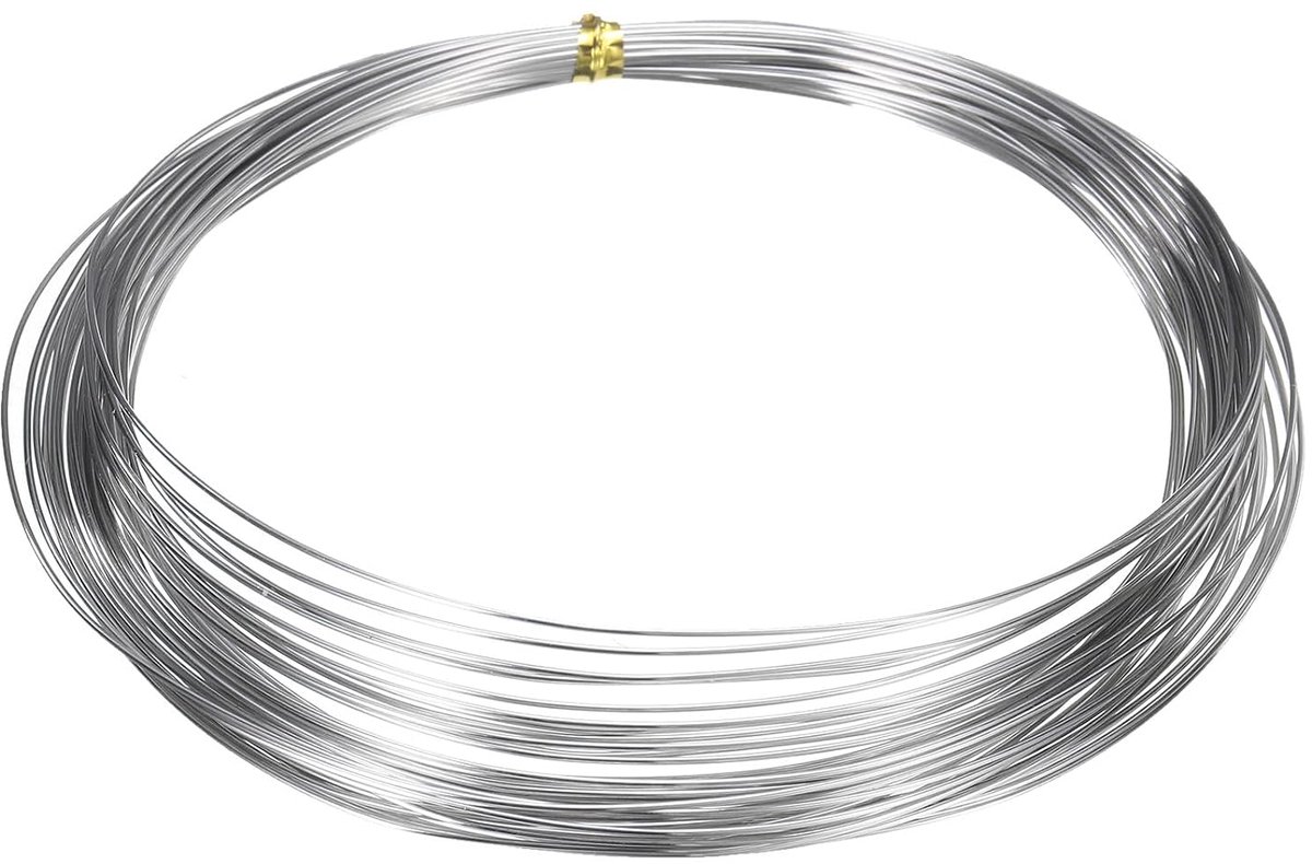 Draad, 0,6 mm, 10 m, zacht, voor het maken van sieraden, kralen en knutselen, zilverkleurig