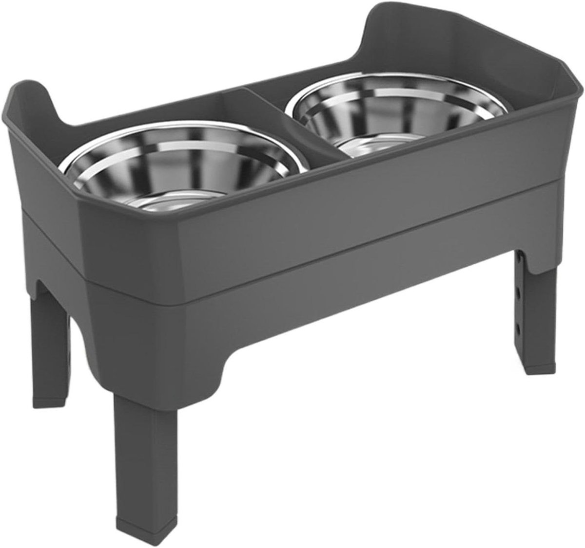 Verhoogde Hondenbak - Voerstation Huisdier - Comfortabel Eten - Vier Hoogte-instellingen - 445 x 27 x 165 cm - Zilver