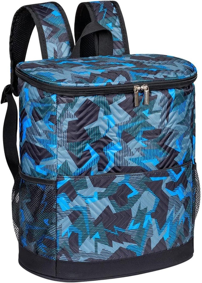 Opvouwbare Koeltas - Lekvrije Lunchtas - Buitenactiviteiten - Harde Binnenlaag - 33 x 29 cm - Camouflageblauw