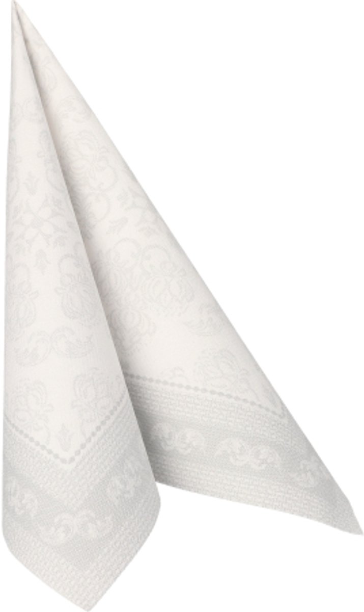 50 Servetten ROYAL Collection 1/4 vouw 40 cm x 40 cm wit Arabesque