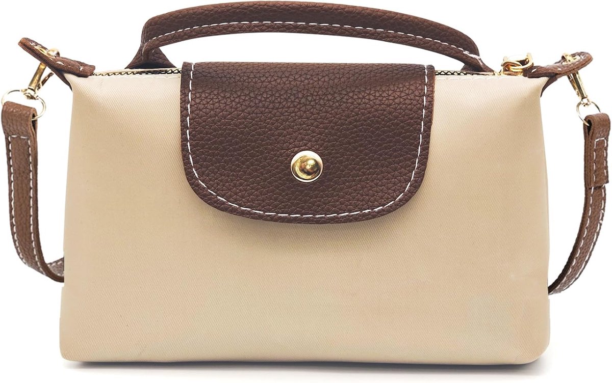 SnelShoppen - Handtas voor Dames, Mobiele Telefoon Om Te Hangen, PU-Leer, Kleine Schoudertas, Mini-Schoudertas in Kleurbloklook, Boodschappentas Opvou
