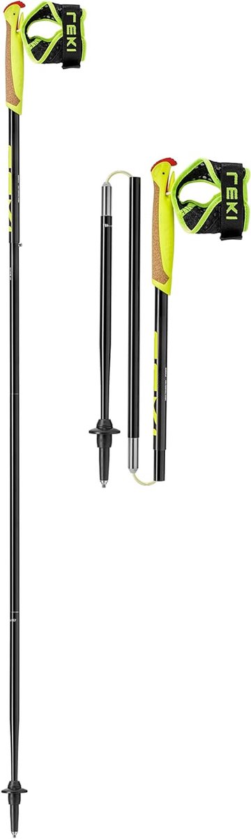 Sportstokken - Wandelstokken - Outdoor Activiteiten - Veelzijdige multisport-handgreep - 120 cm - Zwart/Geel
