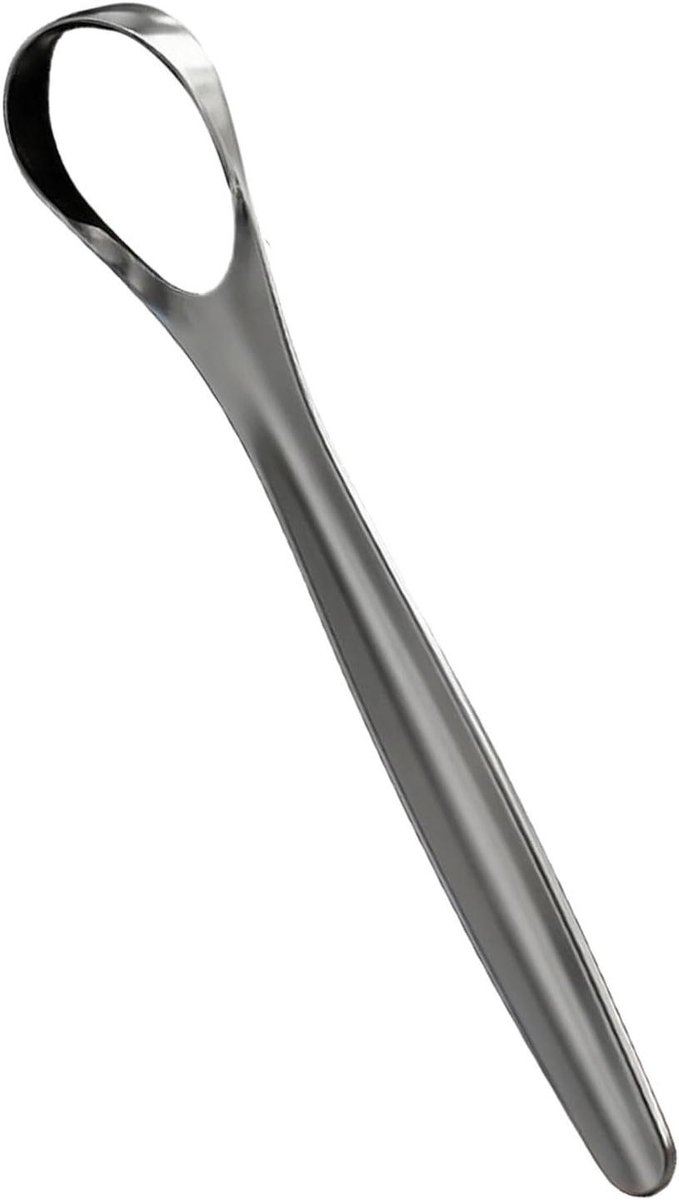 Tongschraper Kinderen - Tongreiniger Mond - Frisse Adem - Antislip Grip - 14.6 cm - Zilver