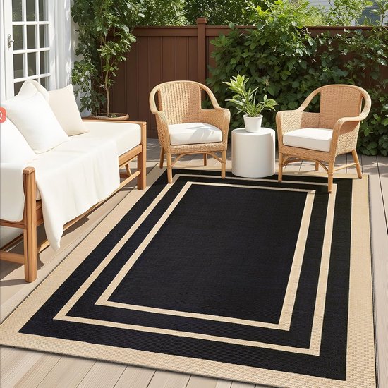Waterproof Outdoor Kleed - Picknickkleed Strandkleed - Buiten Leven - Omkeerbaar UV Bestendig - 120 x 180 cm - Zwart Wit — afbeelding 5