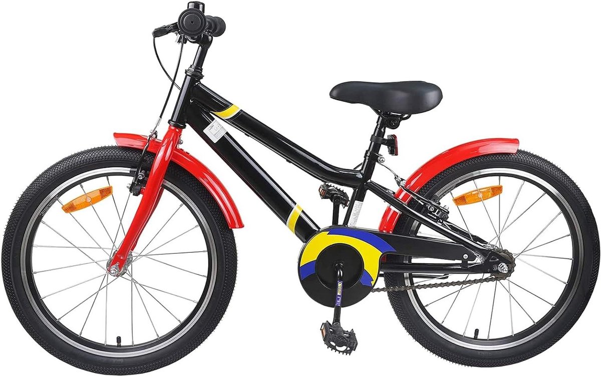 Kinderfiets sfiets sfiets Buiten Spelen Stalen Frame 24 Inch Zwart Rood