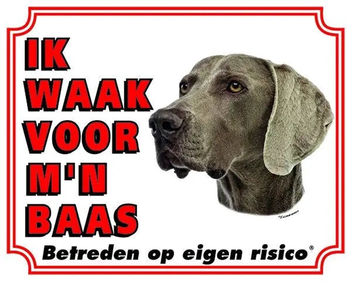 Bol.com Weimaraner Waakbord - Ik waak voor mijn baas aanbieding