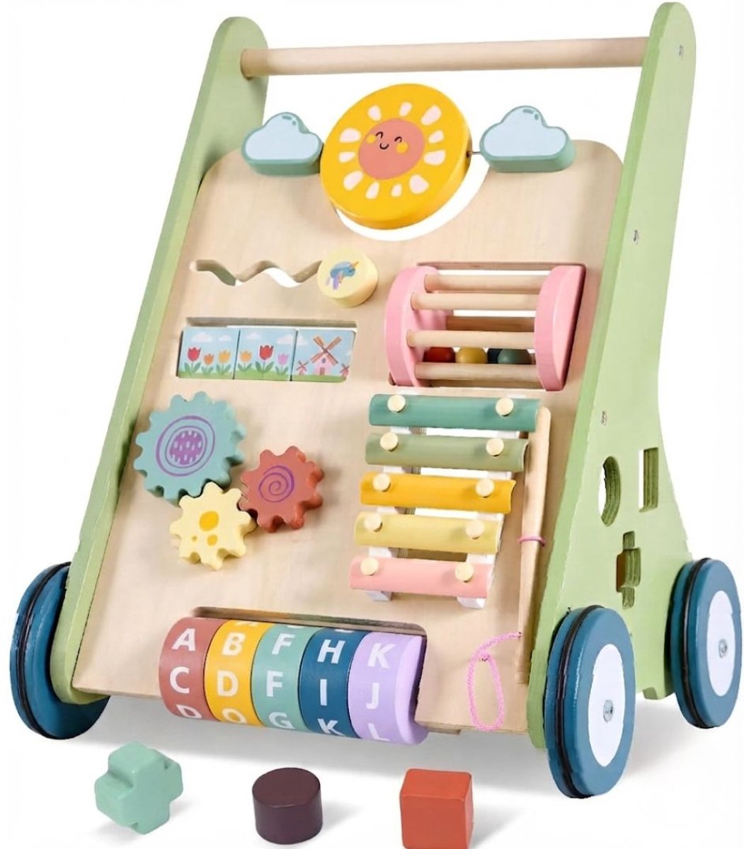 JCP® Loopwagen Baby - Loopstoel Baby - Educatief Baby Speelgoed - Groen - 37cm x 32cm x 46cm