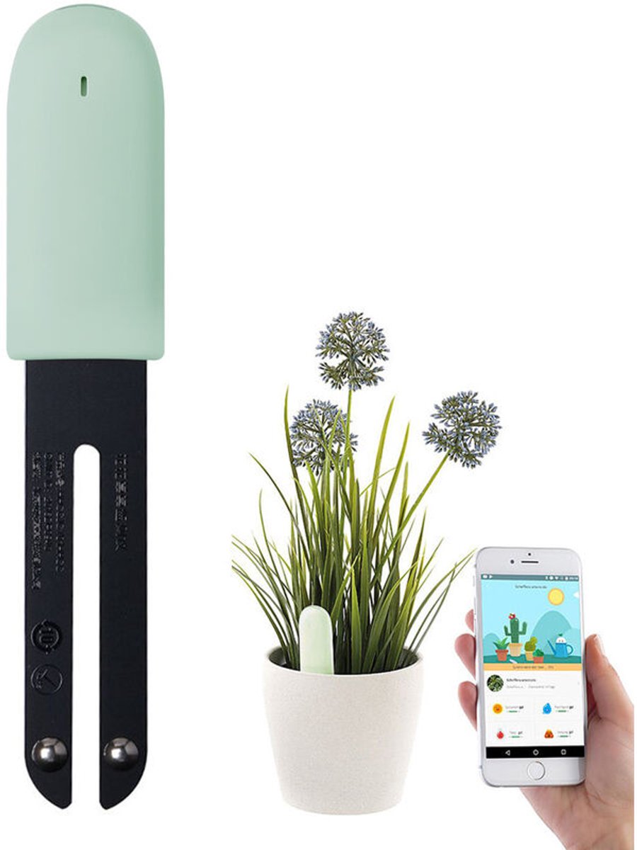 Bodemtester voor bloemenverzorging, intelligente plantenmonitor, Bluetooth 4-in-1 bodemtester, meet automatisch het bodemgehalte.