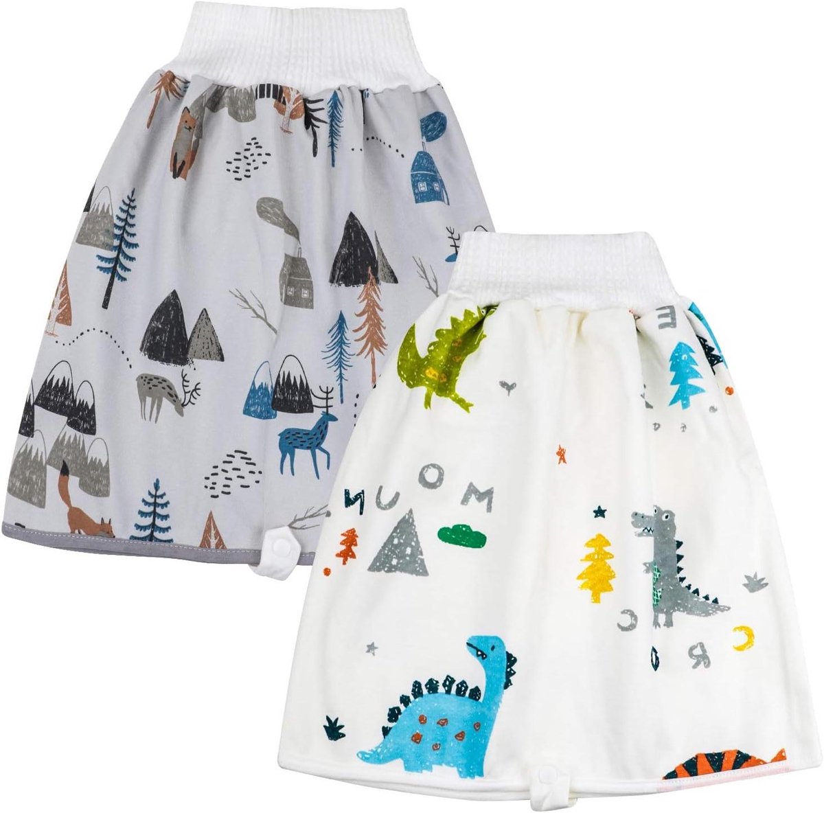 Baby Trainingsbroek - Luierbroek Katoen - Potty Training - Hoge Taille - 2 Stuks - Meerdere Prints