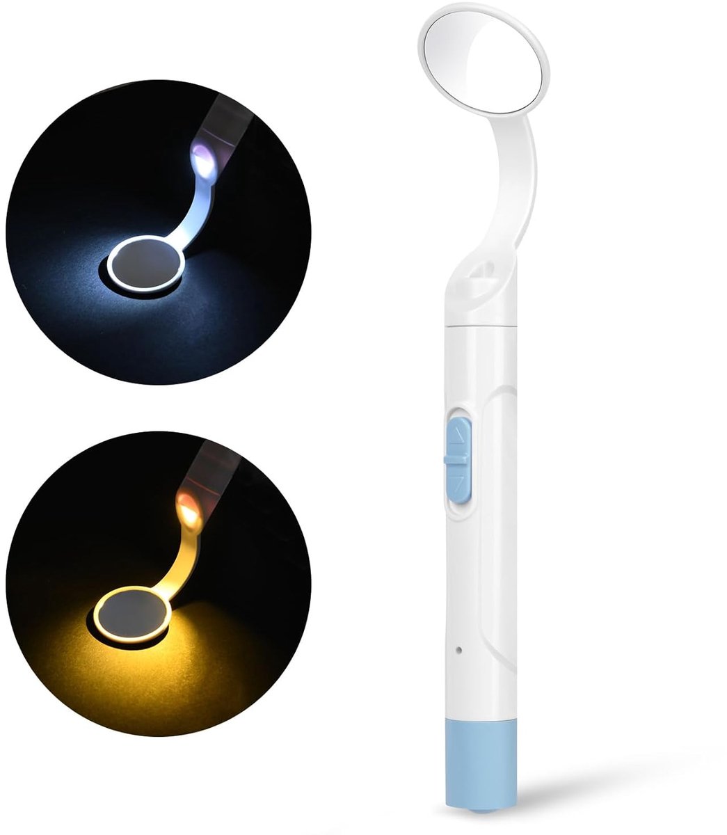 1 x mondspiegel met helder ledlicht | 2 led-modi, voor tandarts, mondverzorging, tandverzorging