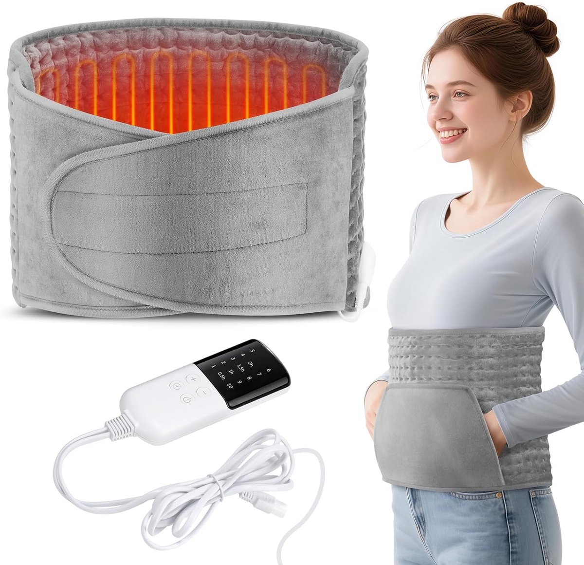 verwarmingskussen voor verlichting van rugpijn, 30 x 127 cm warmtekussen met 10 verwarmingsniveaus en automatische uitschakeling, verwarmde handwarmer, armrugverwarmingskussen voor