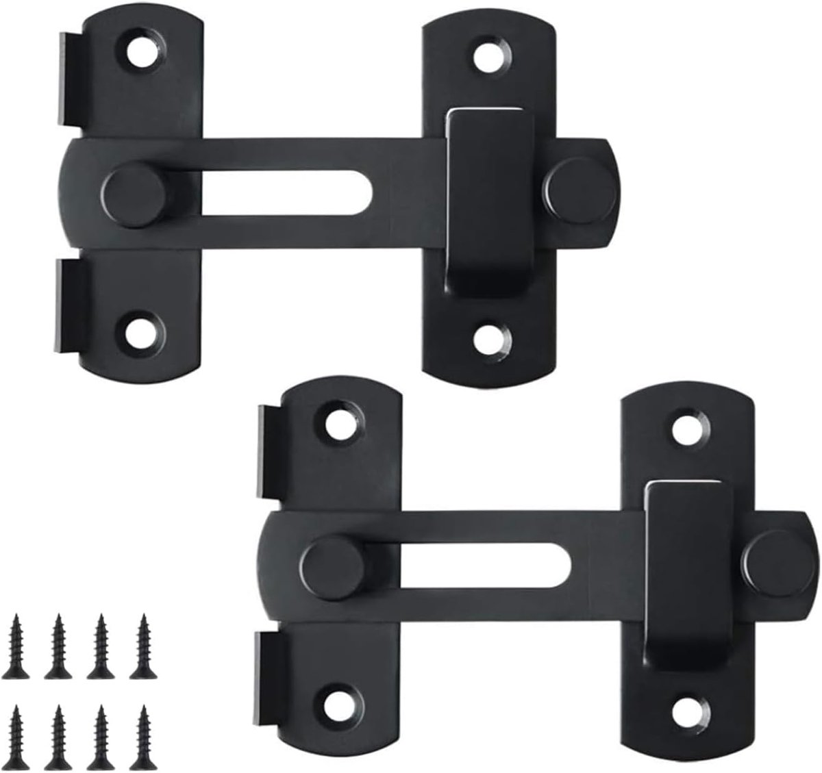 2 stuks roestvrijstalen flip-latch deursluitingen, roestvrij stalen deurgrendel met schroeven, grendel veiligheidsslot, voor deur, raam, meubels, badkamer, schuifdeurslot