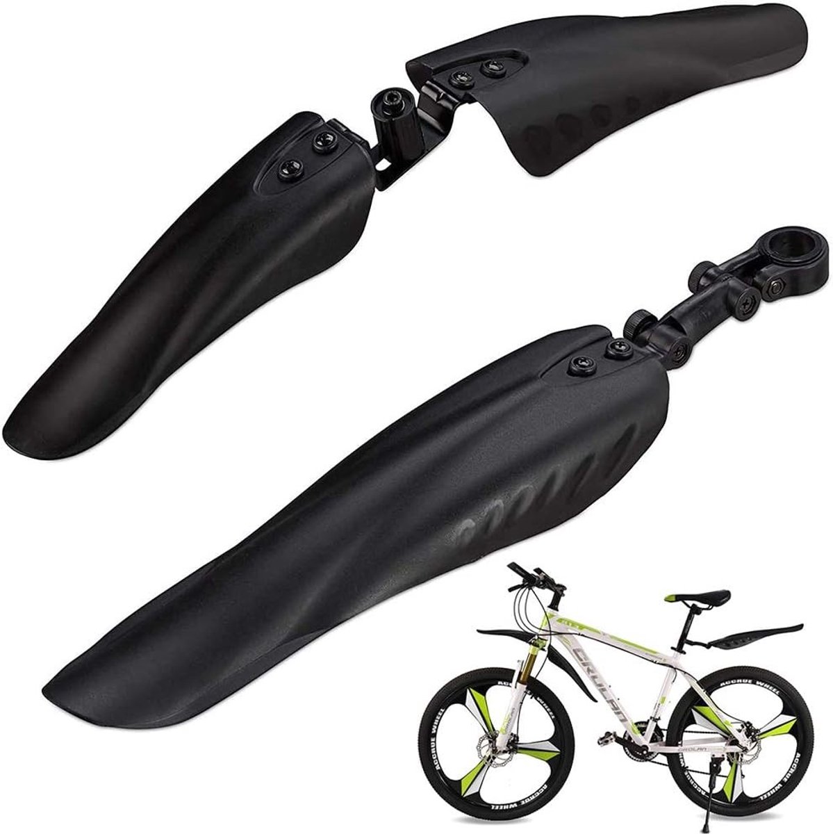 Mudguard Set voor Fietsen, Voor- en Achterspatborden voor 24-28 Inch Mountainbikes, Waterdicht en Duurzaam