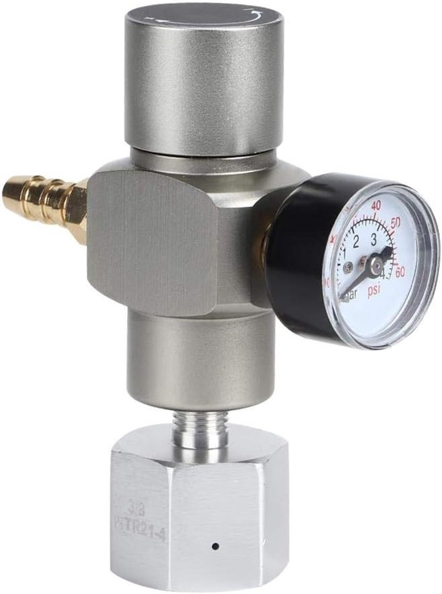 Mini CO2 gasdrukregelaar met 2 in 1 functie, soda drukmeter en adapter voor biertap en kegerator