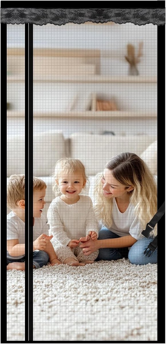 Vliegenhor voor Deur 90 x 210 cm - Insectenbescherming voor Balkon, Patio en Woonkamer Deuren