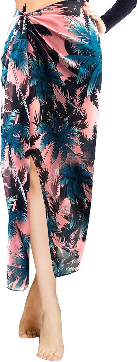 Wikkelrok voor dames, strand, strand, bedrukte bikini, sarong, wrap chiffon, bikini cover-up voor reizen, zwemmen, zomer, vakantie, strand, zwembad