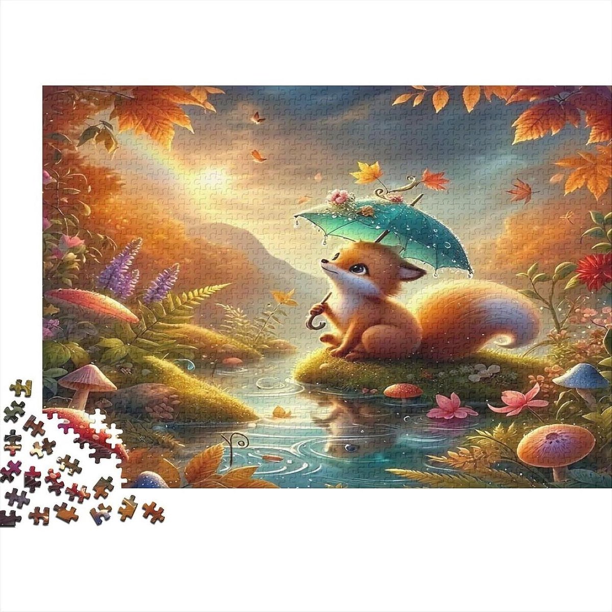 Legpuzzel Vos - Puzzel Volwassenen - Ontspanning Thuis - Gerecycled Materiaal - 38 x 26 cm - Multicolor