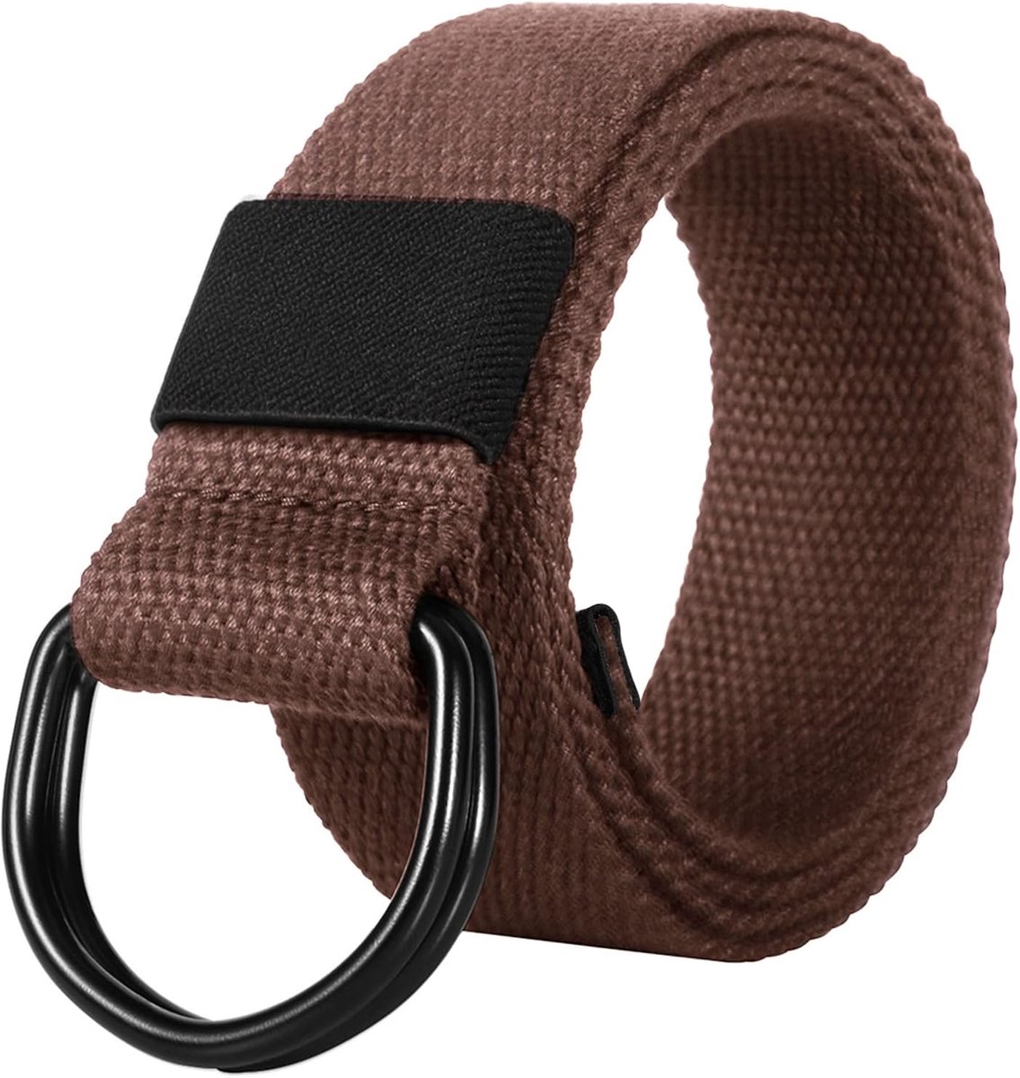 Militaire canvas riem, stoffen riem, outdoor jeansriem voor dames en heren, met dubbele D-ringen, gesp, 2 stuks