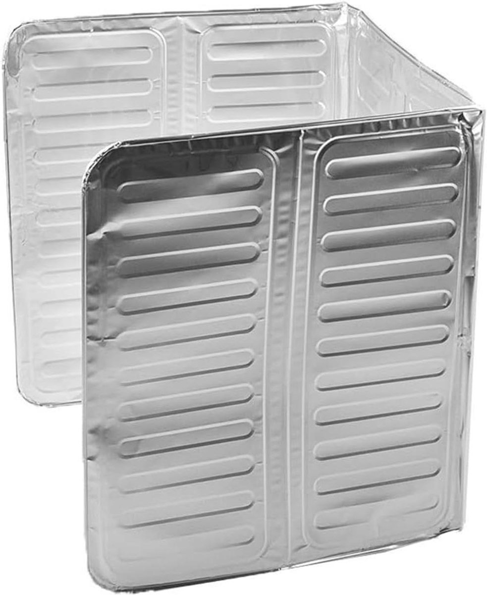 Spatbeschermer Keuken - Aluminium Folie - Koken Beschermen - Driehoekige Structuur - 33 x 84 cm - Zilverkleurig
