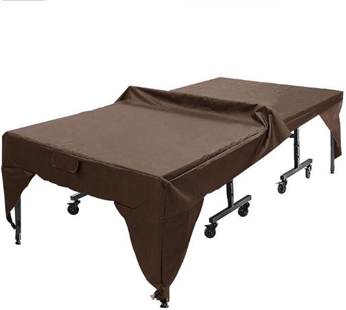 Ping Pong Tafel Cover - Tafelhoes Buiten - Tafel Beschermen - Waterdicht Oxford Materiaal - 280x153x73cm - Koffie