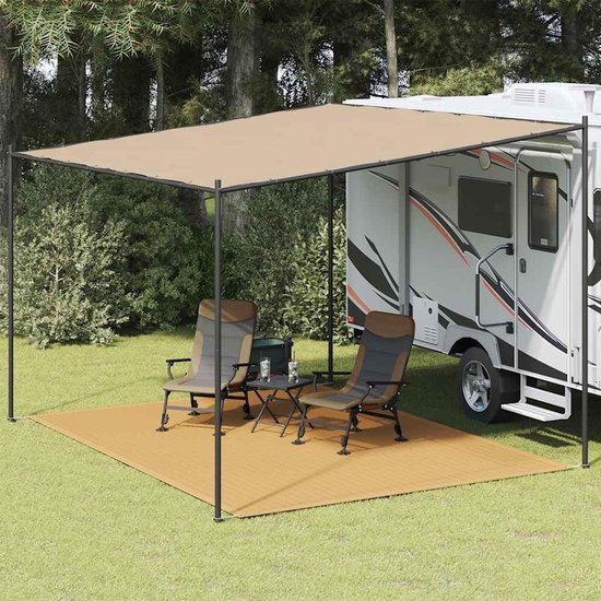 Tenttapijt HDPE - Camping vloerkleed - Kamperen Buiten - UV-bescherming Krasbestendig - 300x400 cm - Zand — afbeelding 3