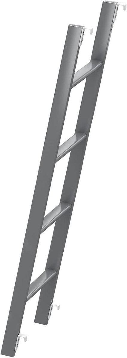 Bedladder - Hoogslaper ladder - Veilig Instappen - Verstelbare Haken - 150 cm Hoog - Grijs