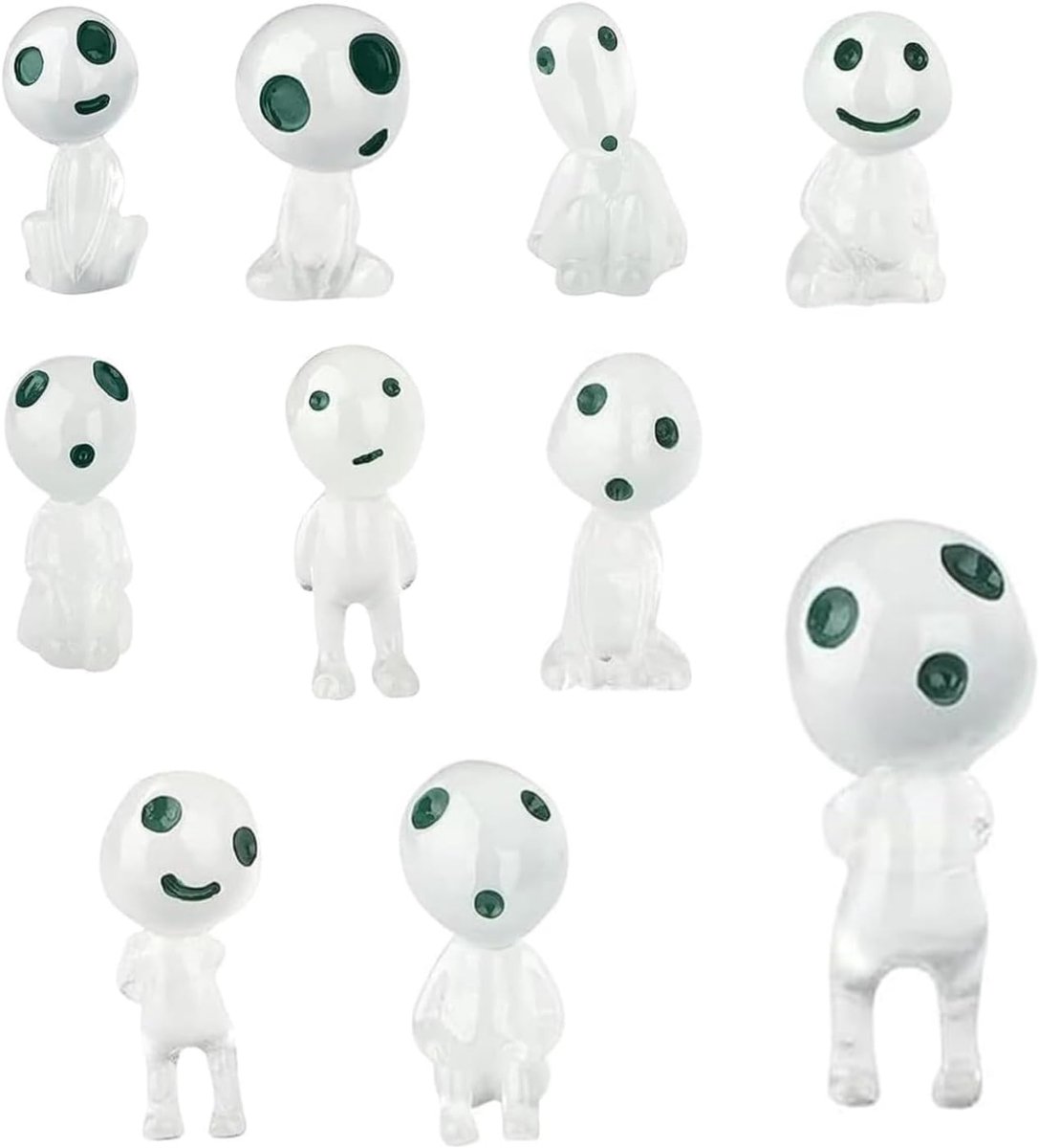 Mononoke Elfjes, 20 Stuks Mini Kunsthars Bosboom Geestboom Elfjes Standbeeld voor Micro Landschap, Succulenten Pot Decor, Groen