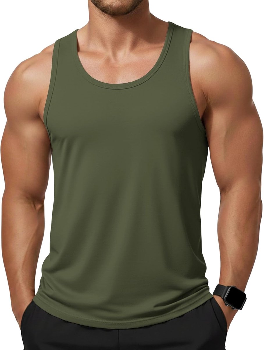 Tanktop voor heren, katoen, spiershirts, mouwloos sportT-shirt, functioneel shirt, onderhemden voor fitness, gym, zomer, outdoor