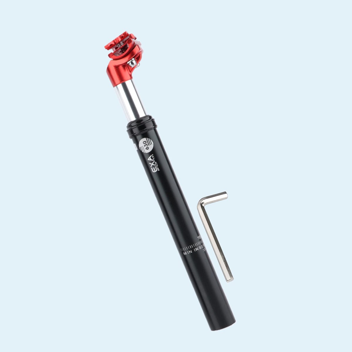 SnelShoppen - Verende Zadelpen 27,2/30,9/31,6 mm - Aluminium Geveerd Fietszadelpen 350 mm - Rood - Ideaal voor E-bike, MTB en Trekking Citybike