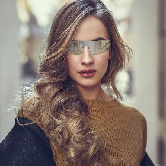 zonnebril, rave-bril, snelle bril, technobril, ruimtebril, alienbrilset, futuristische gespiegelde zonnebril, funbril, partybril, cosplay-kostuumaccessoires — afbeelding 5