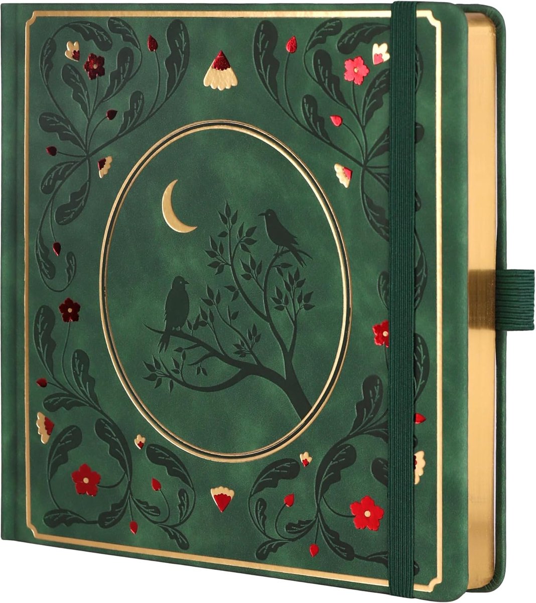 Bullet Dotted Dagboek Dot Grid Notitieboek voor Vrouwen en Mannen, Hardcover PU-Leren Dagboek, 160 GSM Dik Papier, 160 Genummerde Pagina's met Gouden Randen, 8 x 8 Vierkant Diary