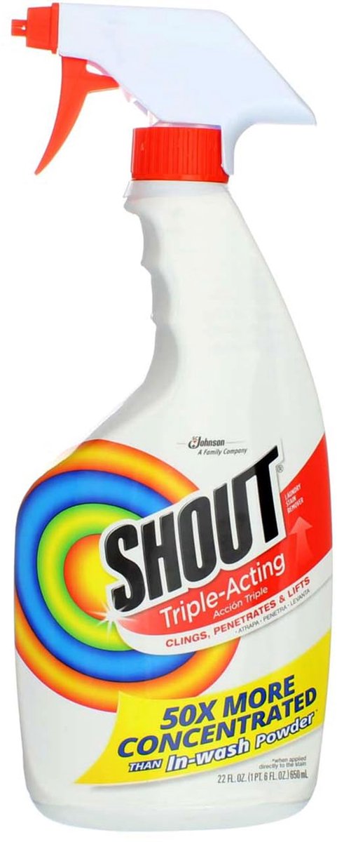 SnelShoppen - Shout Wasserij Vlekverwijderaar Spray - 2 pk - 22 oz - Effectieve Vlekkenverwijdering voor Kleding, Tapijt en Textiel - Ideaal voor Huis