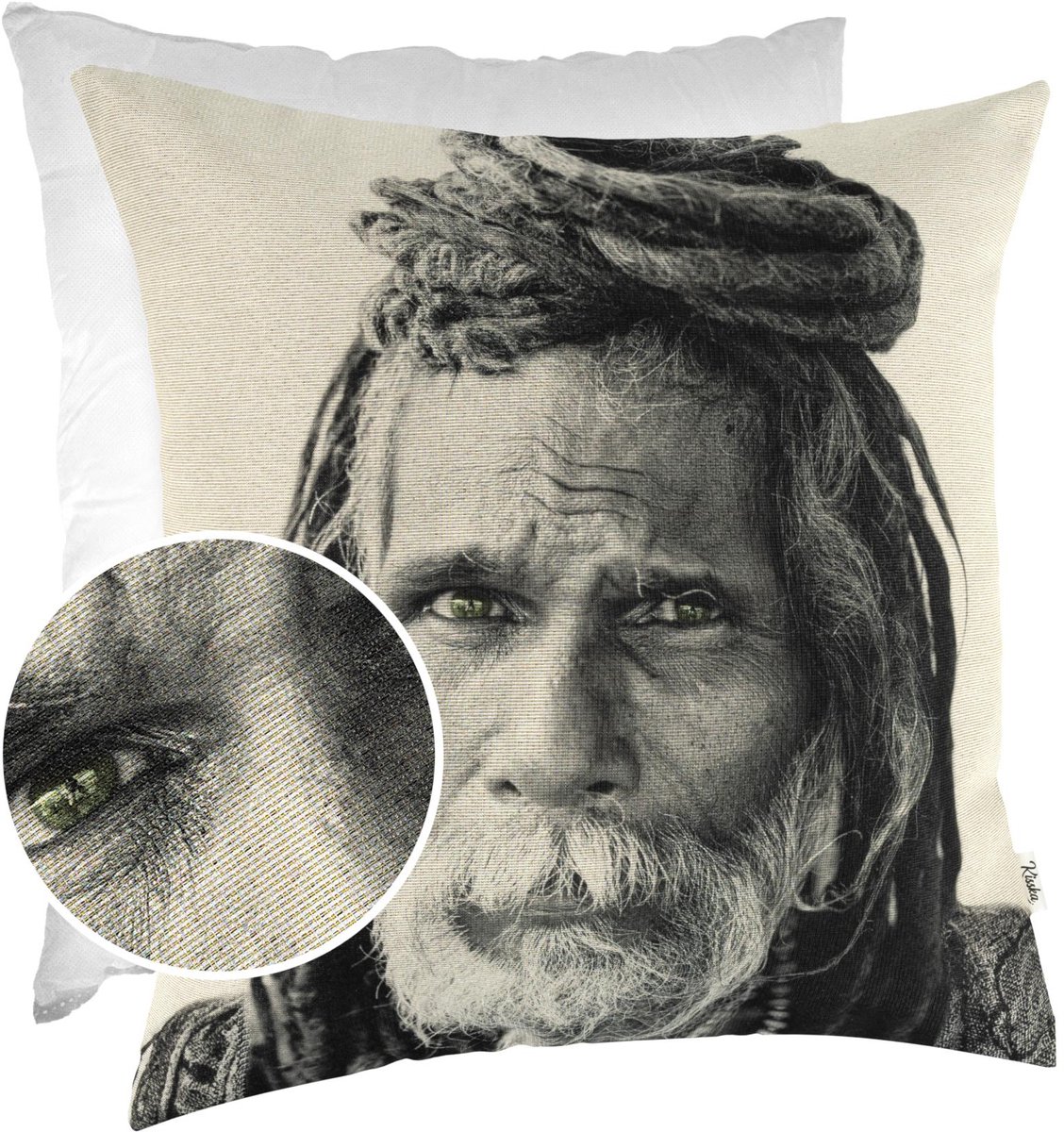 ANRO Sadhu Sierkussen 40x40 cm - Gobelin - Inclusief vulling Zwart
