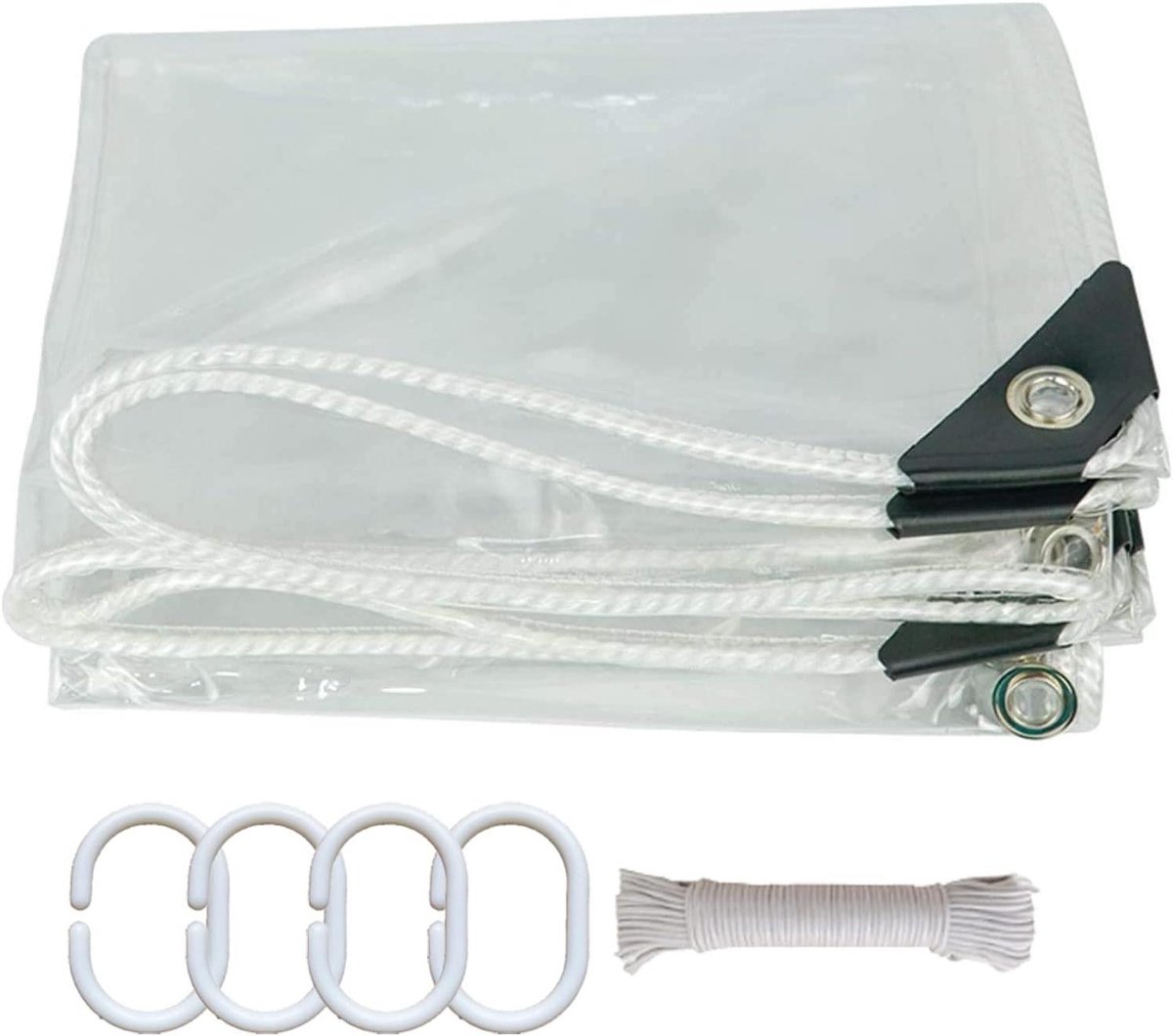 Dekzeil Transparant - Waterdicht Zeil Plantenhoes - Bescherming Buitenmeubels - Scheurbestendig PVC Materiaal - 420 g/m² - Transparant