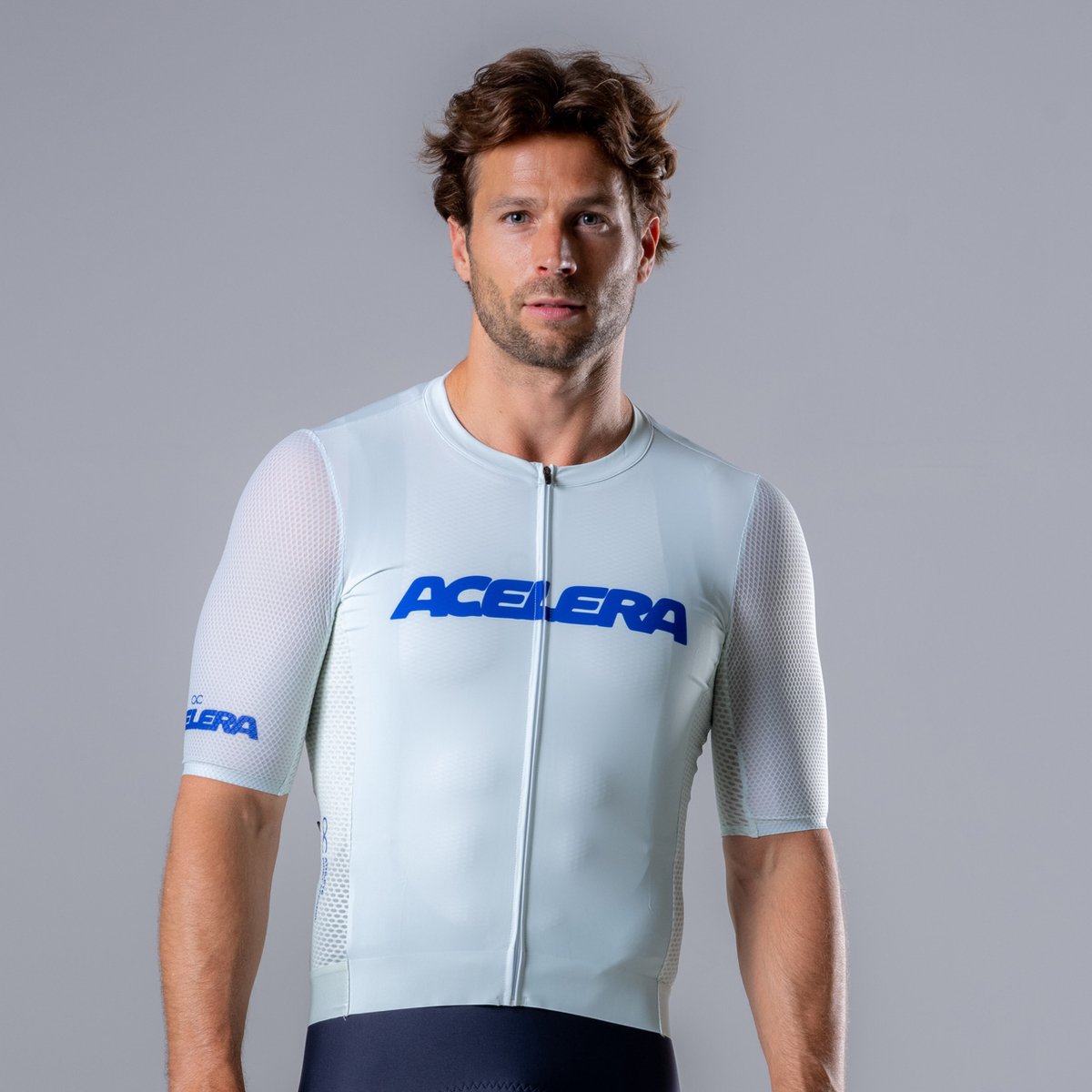 Acelera Pro Wielershirt - Fietsshirt Heren Korte Mouw - Wielrenshirt - Fietskleding - Soft Mint - Maat L