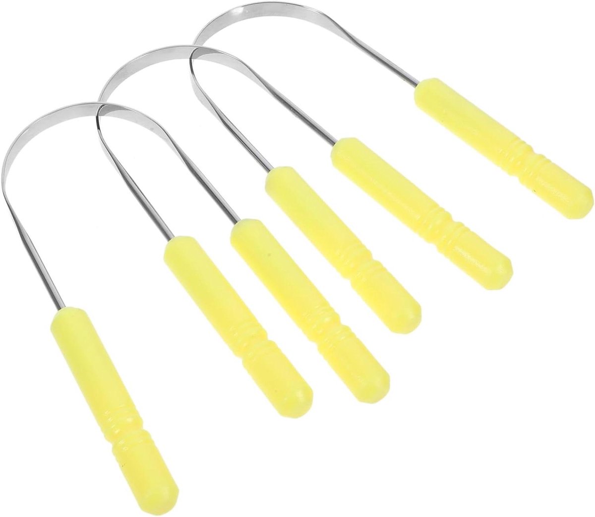 Tongschrapers - Tongreiniger Mondverzorging - Frisse Adem - U Vormig Ontwerp - 11.5 cm - Geel