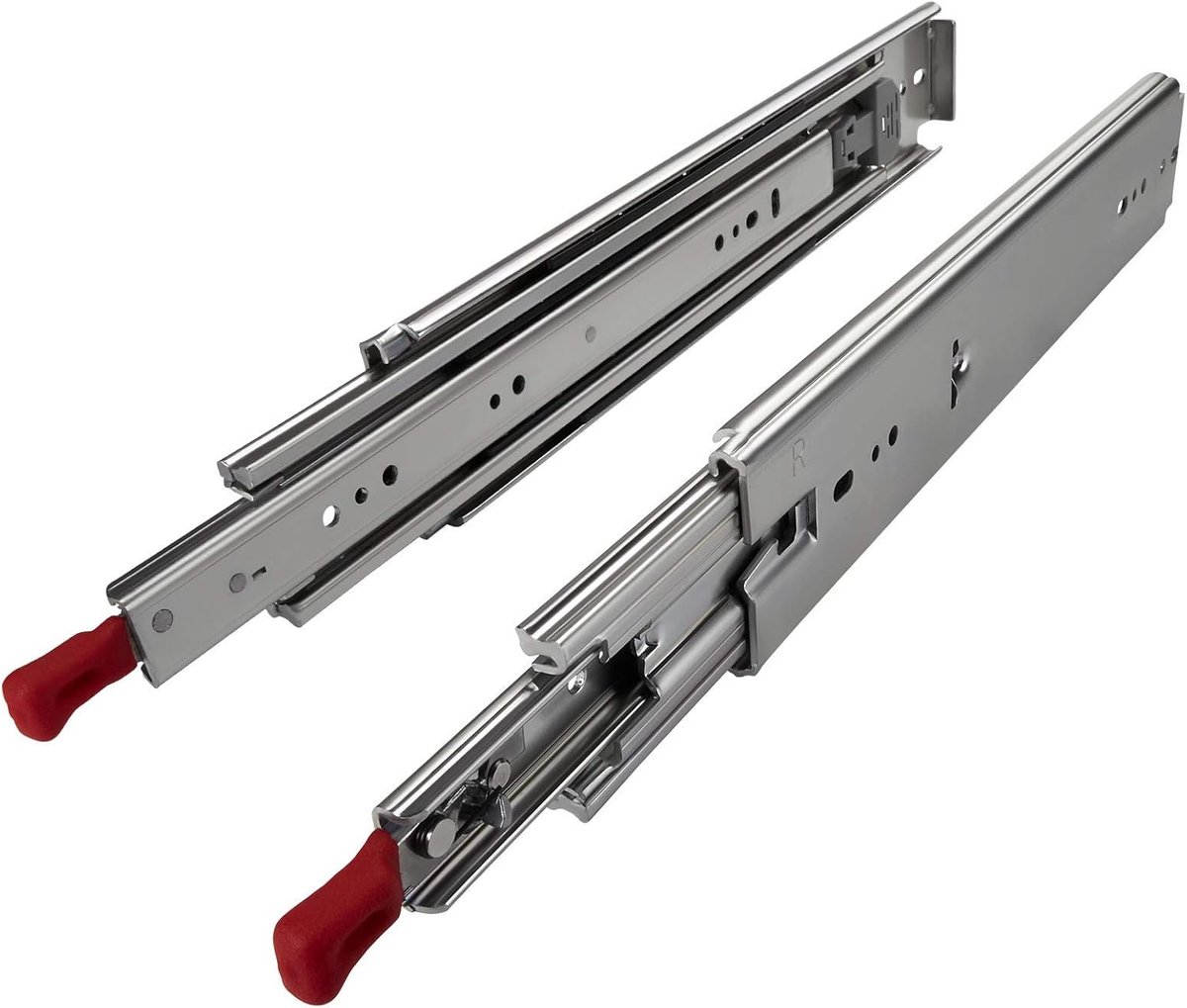 1 Paar (2 stuk) Volledig uitschuifbaar Ladegeleider KV1-250-H76-L1219-LC Lengte 1219 mm Draagkracht 250 kg gegalvaniseerd van SOTECH