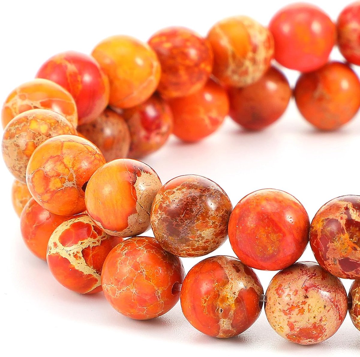 Kralen, Natuurlijke Ronde Steenkralen, Keizerlijk Zeesediment, Jaspiskraal voor het Maken van Sieraden Ketting Armband (Meerkleurig H(8MM))
