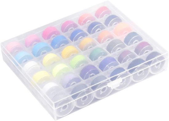 36 stuks naaimachine spoel draden, voorgewonden klossen set met opbergkoffer doos voor broer/babylock/janome/Elna/Kenmore/Babylock/Singer naaimachine — afbeelding 3