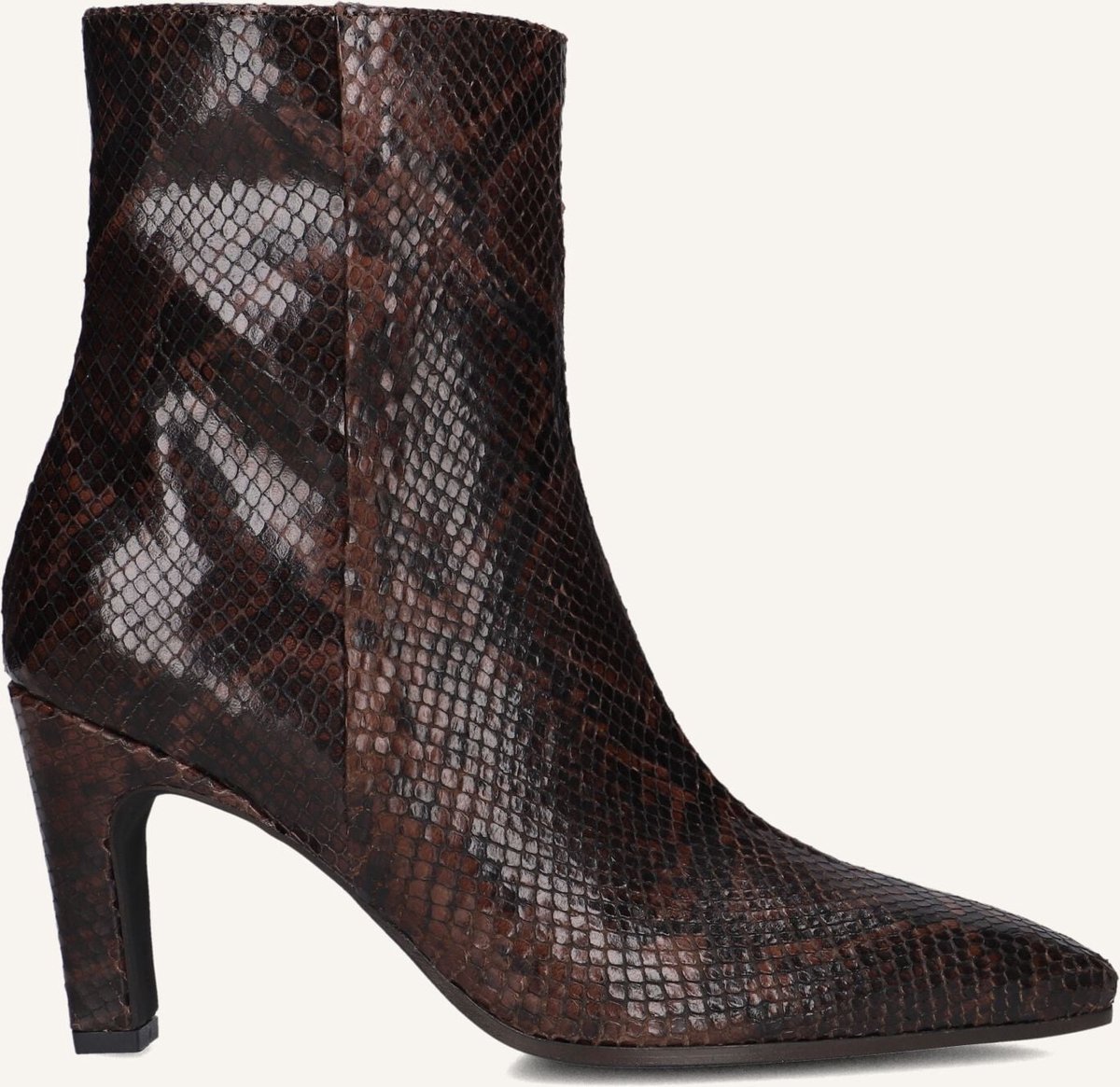 Notre-V 72539 Enkellaarsjes - Enkelboots met rits - Dames - Bruin - Maat 40