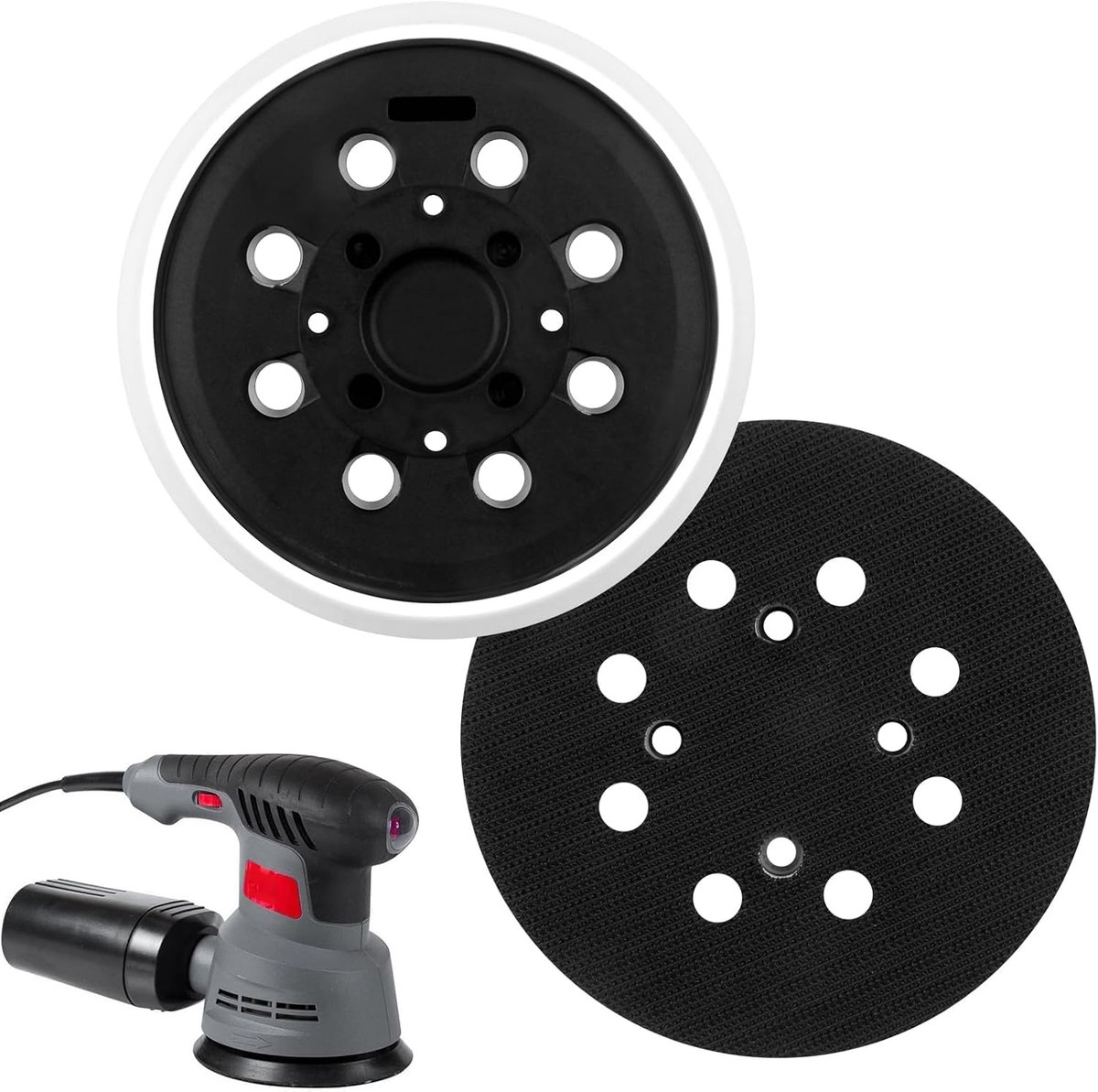 125 mm 8 Gaten voor Bosch PEX 300 AE PEX 400 AE AdvancedOrbit 18, 125 mm Hook en Loop Schuurschijf Professioneel voor Excentrique Wit